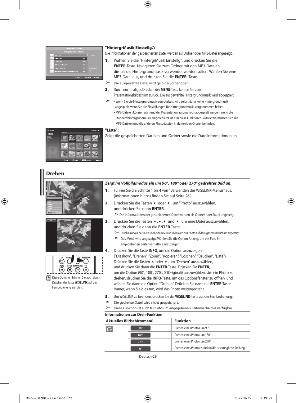Drehen | Samsung LE40M71B User Manual | Page 121 / 320