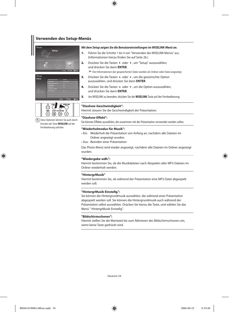 Verwenden des setup-menüs | Samsung LE40M71B User Manual | Page 126 / 320