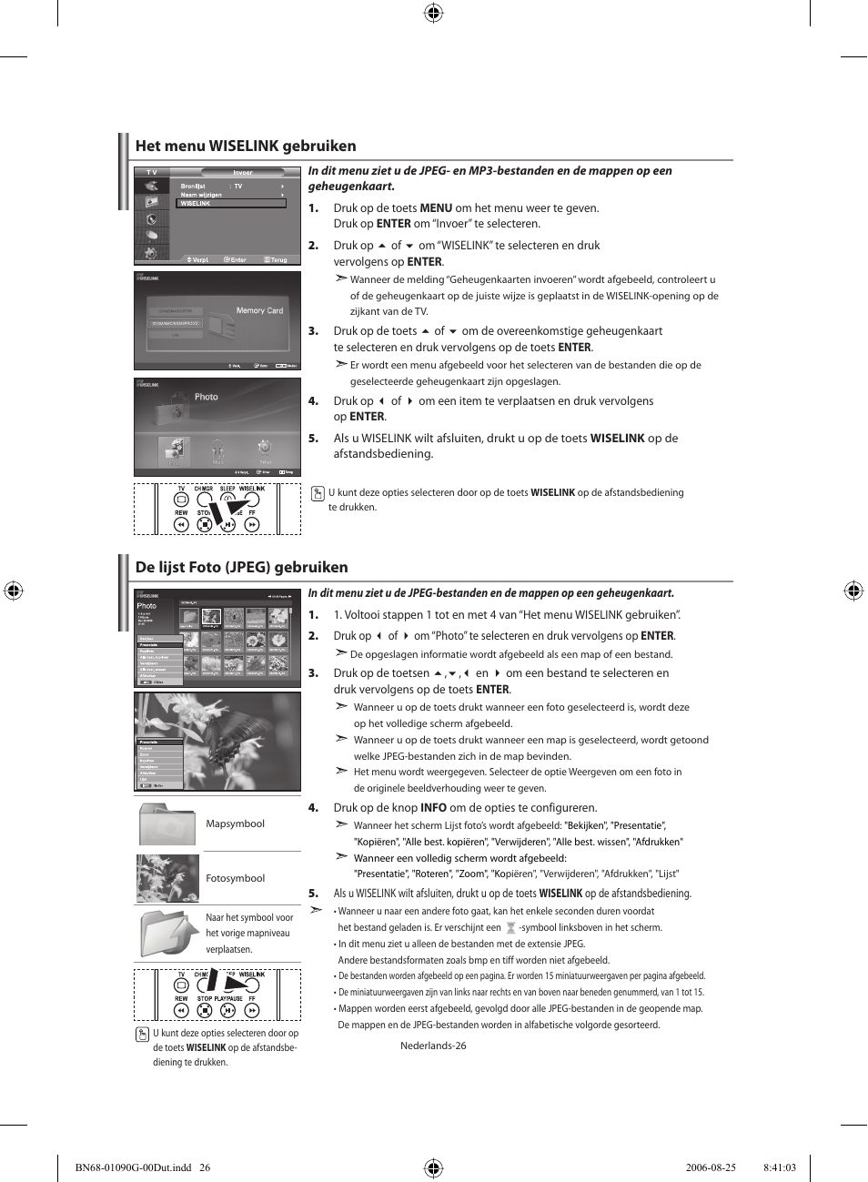 Het menu wiselink gebruiken, De lijst foto (jpeg) gebruiken | Samsung LE40M71B User Manual | Page 163 / 320