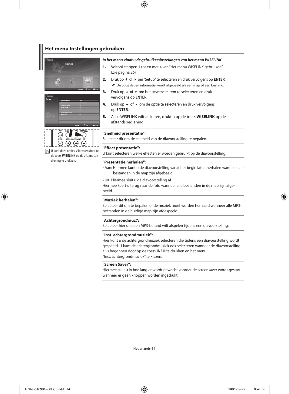 Het menu instellingen gebruiken | Samsung LE40M71B User Manual | Page 171 / 320
