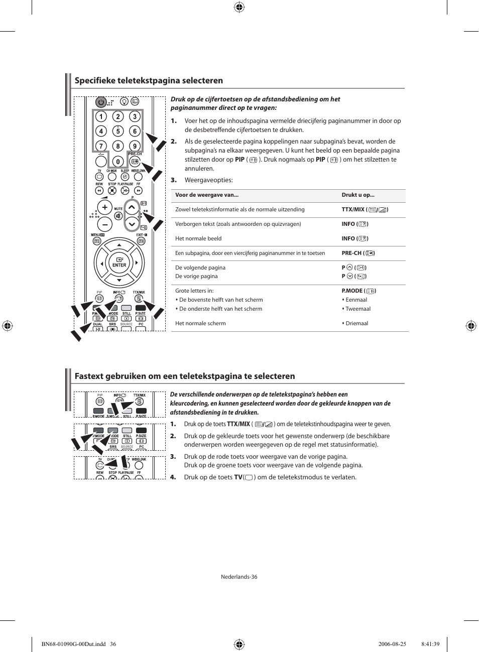 Specifieke teletekstpagina selecteren | Samsung LE40M71B User Manual | Page 173 / 320