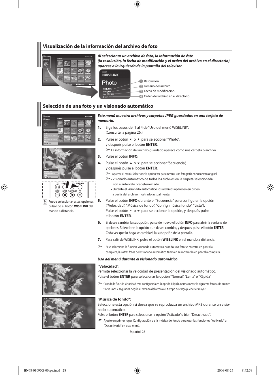 Selección de una foto y un visionado automático | Samsung LE40M71B User Manual | Page 210 / 320