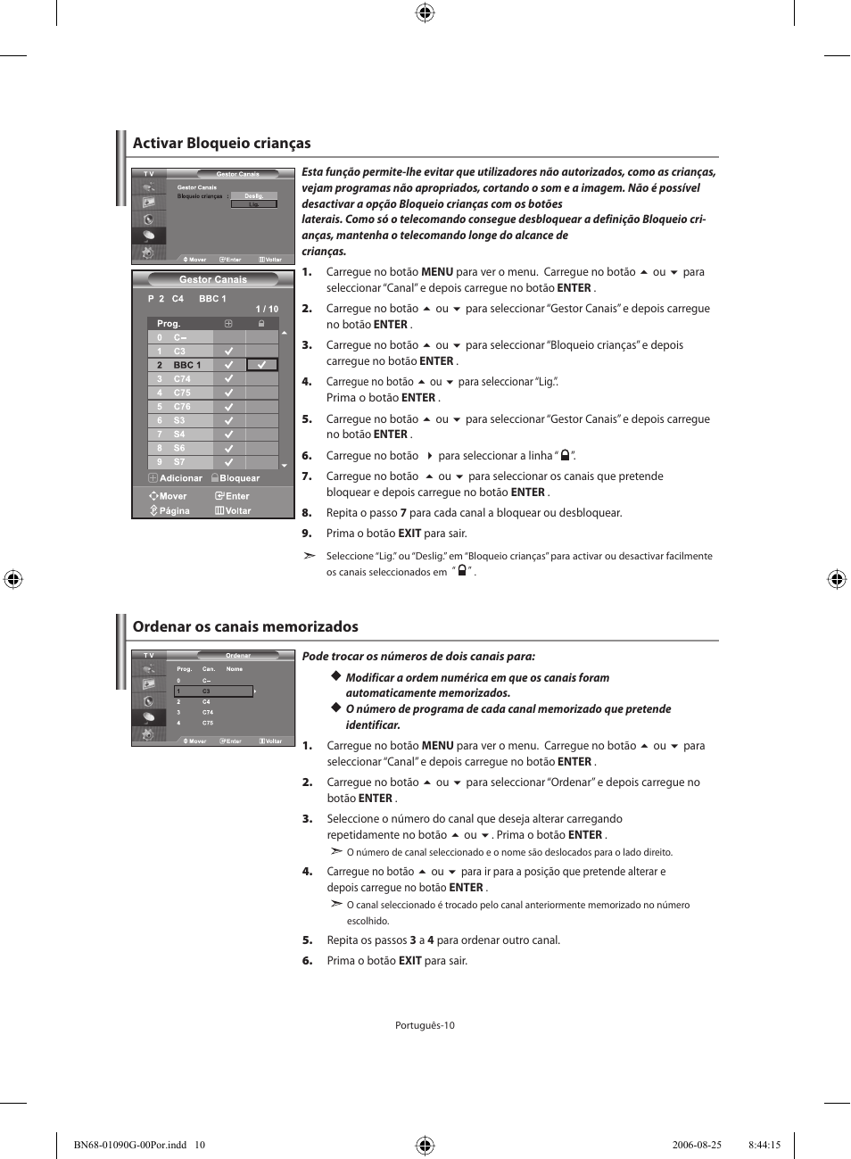 Activar bloqueio crianças | Samsung LE40M71B User Manual | Page 237 / 320