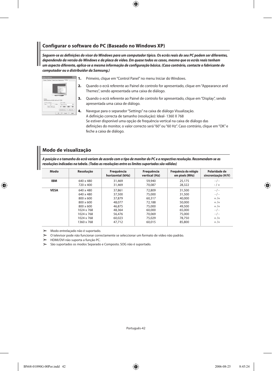 Modo de visualização | Samsung LE40M71B User Manual | Page 269 / 320