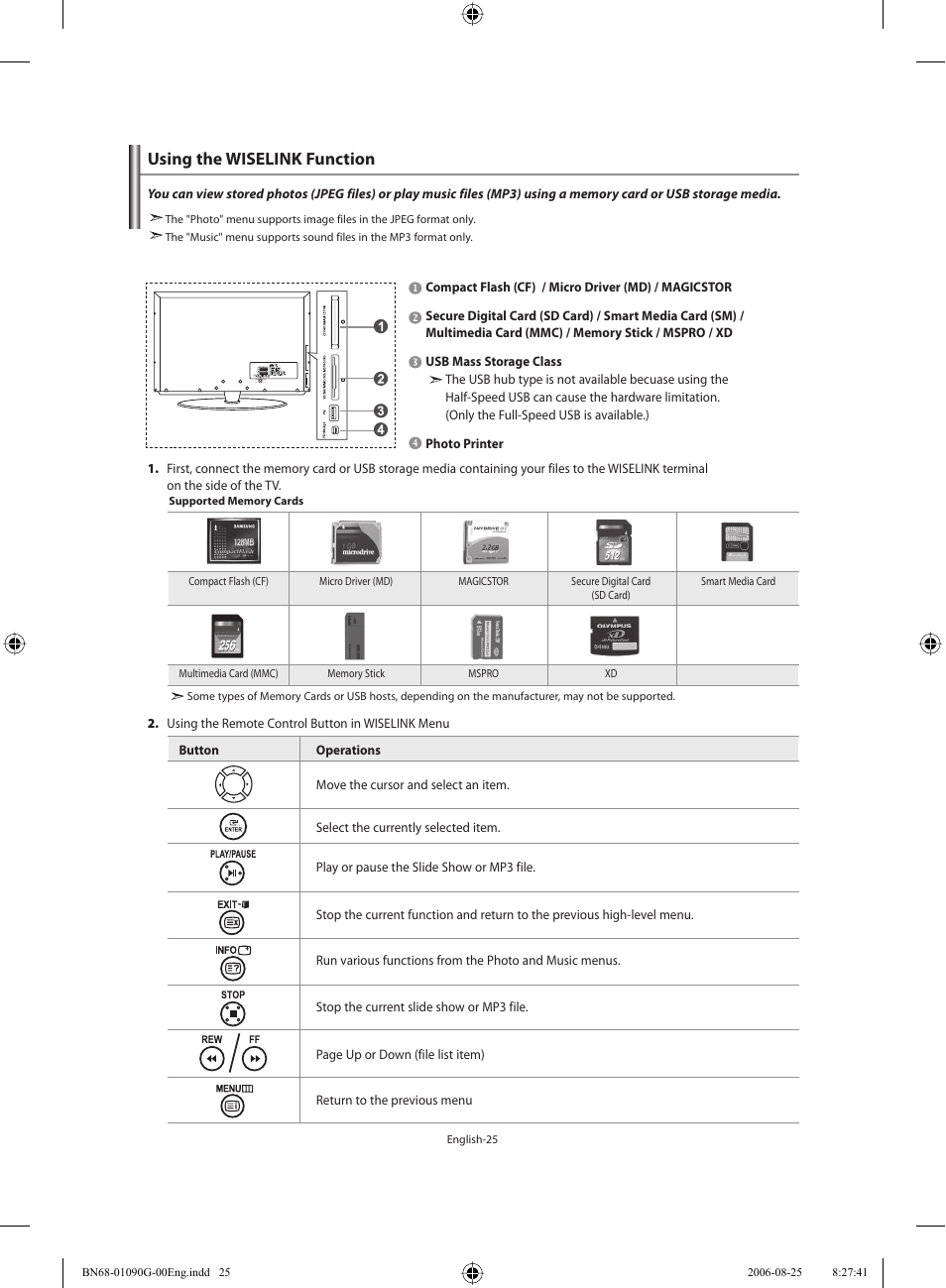 Wiselink, Using the wiselink function | Samsung LE40M71B User Manual | Page 27 / 320