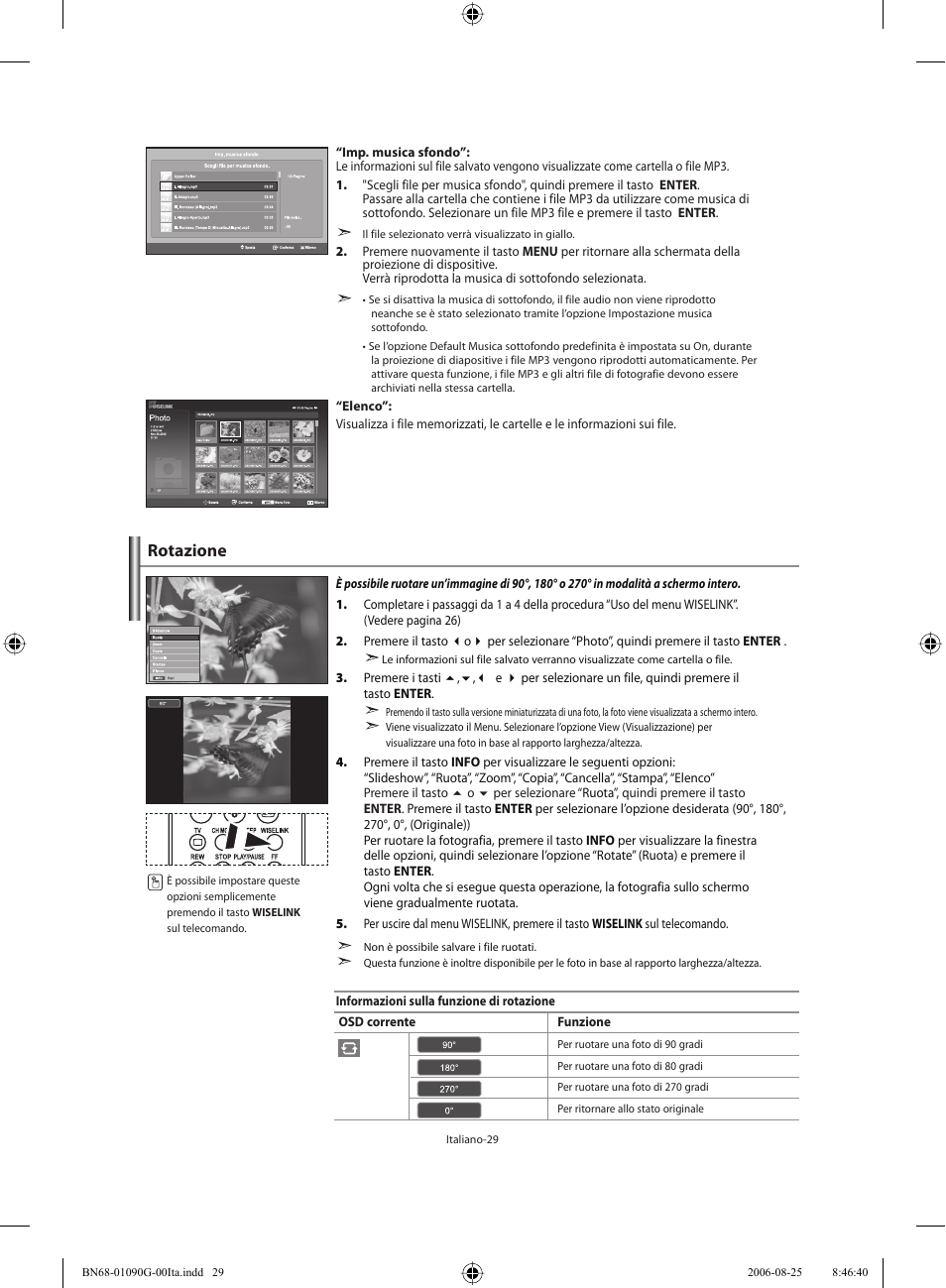 Rotazione | Samsung LE40M71B User Manual | Page 301 / 320