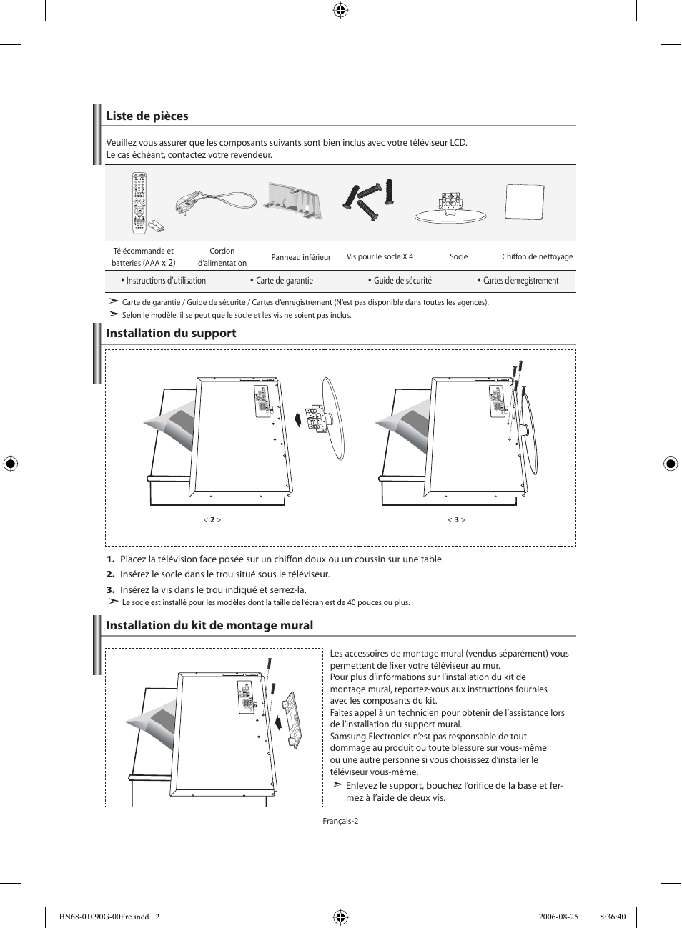 Liste de pièces | Samsung LE40M71B User Manual | Page 49 / 320