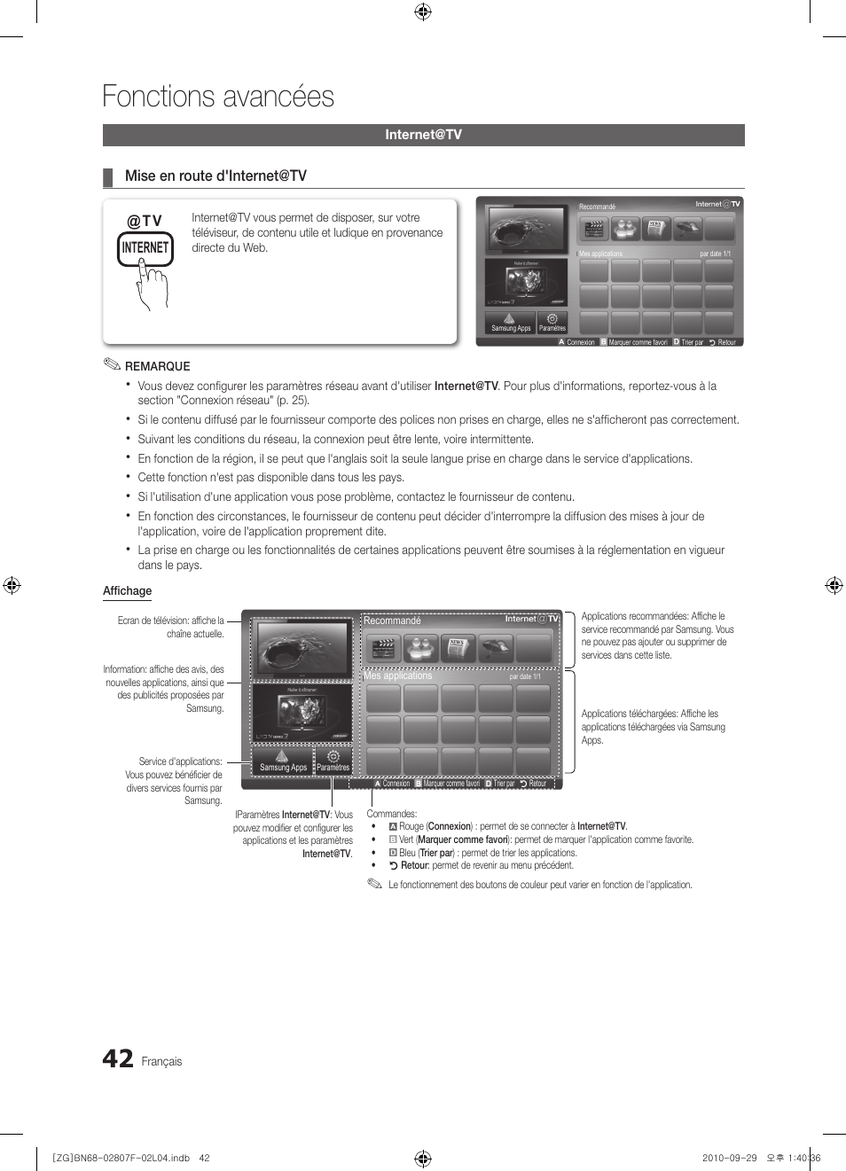 Fonctions avancées | Samsung PS58C6500TW User Manual | Page 152 / 221
