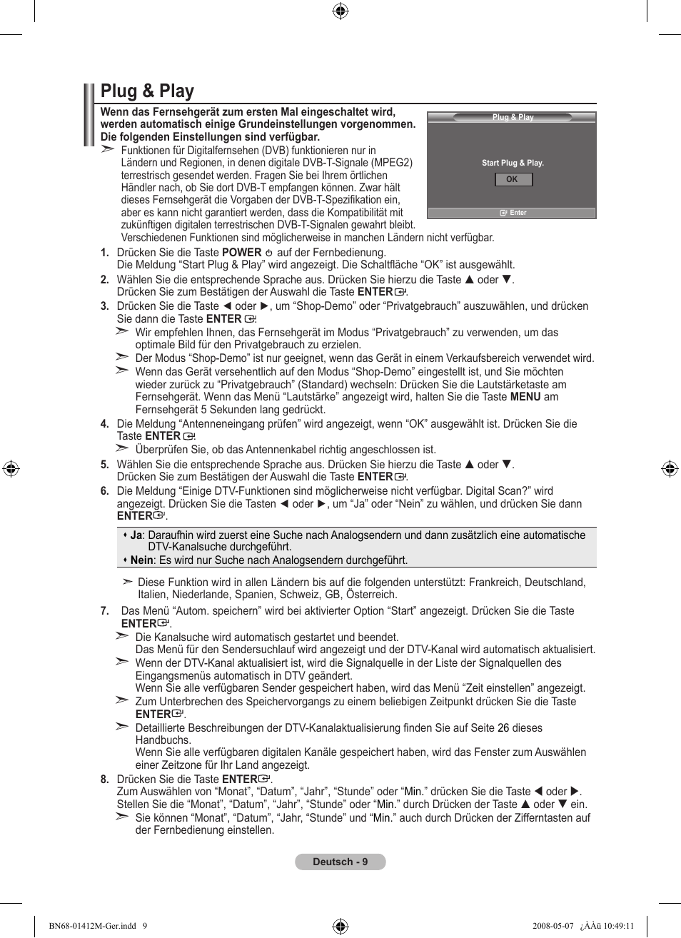 Plug & play | Samsung LE22A656A1D User Manual | Page 111 / 403