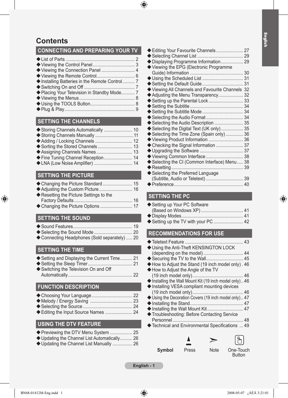 Samsung LE22A656A1D User Manual | Page 3 / 403