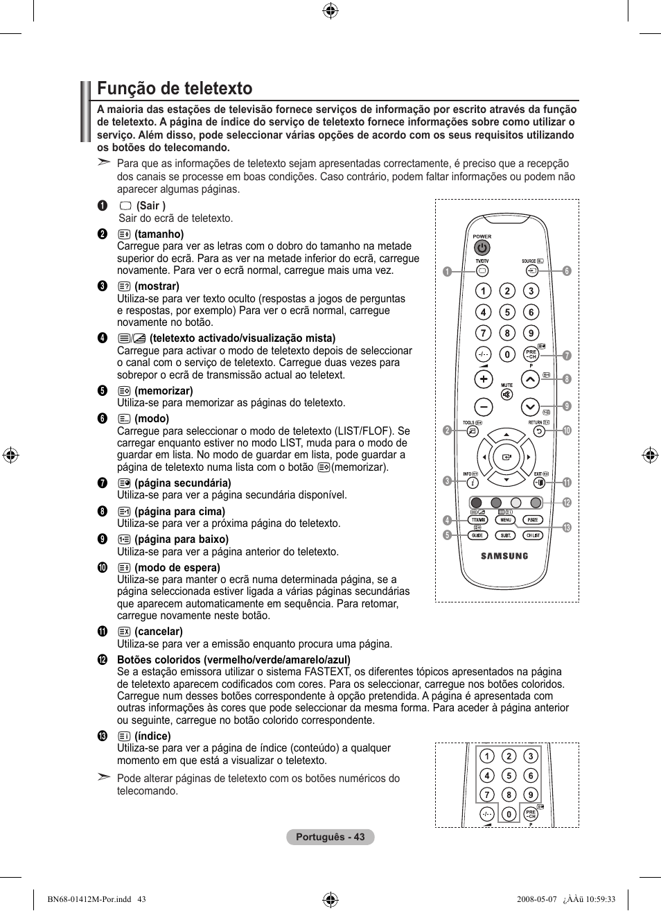 Função de teletexto | Samsung LE22A656A1D User Manual | Page 346 / 403