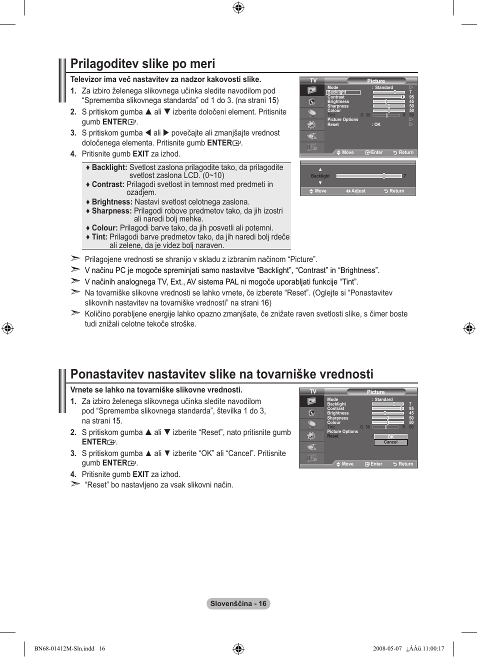 Prilagoditev slike po meri | Samsung LE22A656A1D User Manual | Page 369 / 403