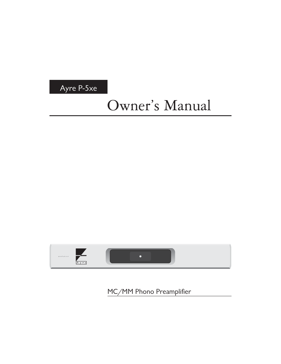 Ayre Acoustics P-5XE User Manual | 24 pages