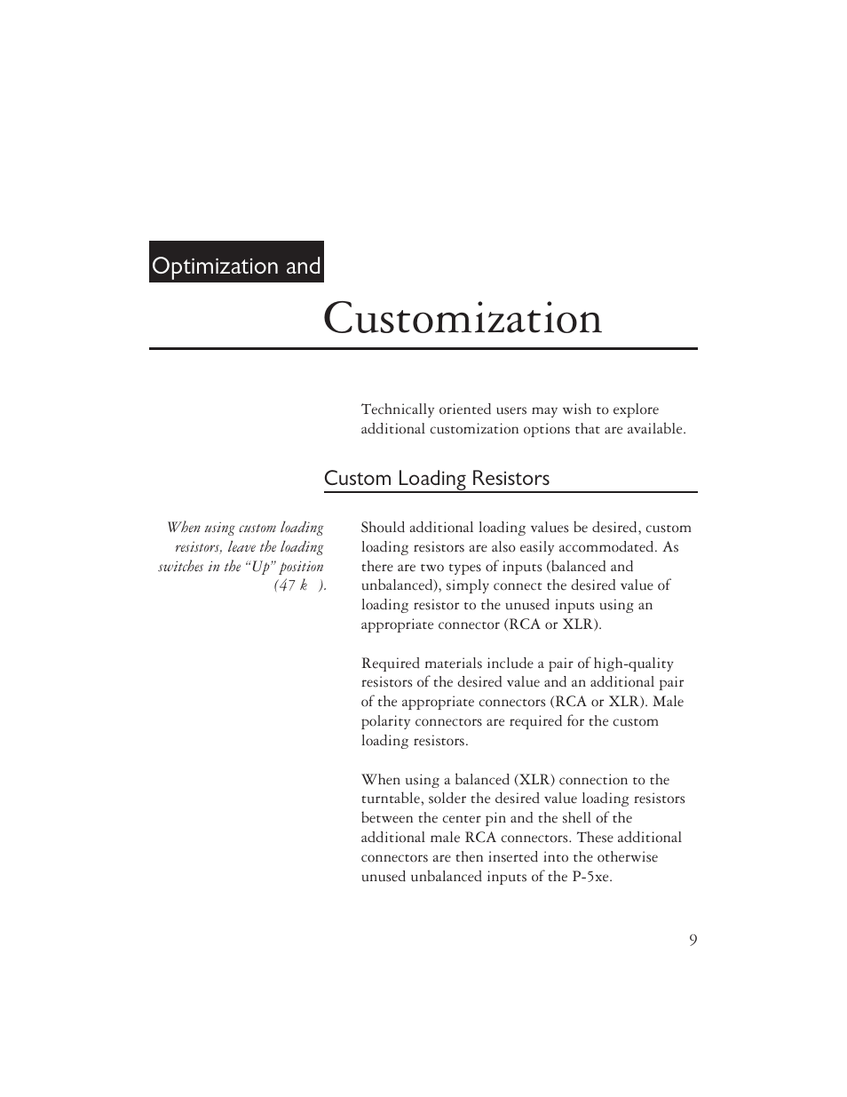Customization, Optimization and | Ayre Acoustics P-5XE User Manual | Page 11 / 24