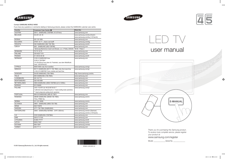 Samsung UE19F4000AW User Manual | 67 pages