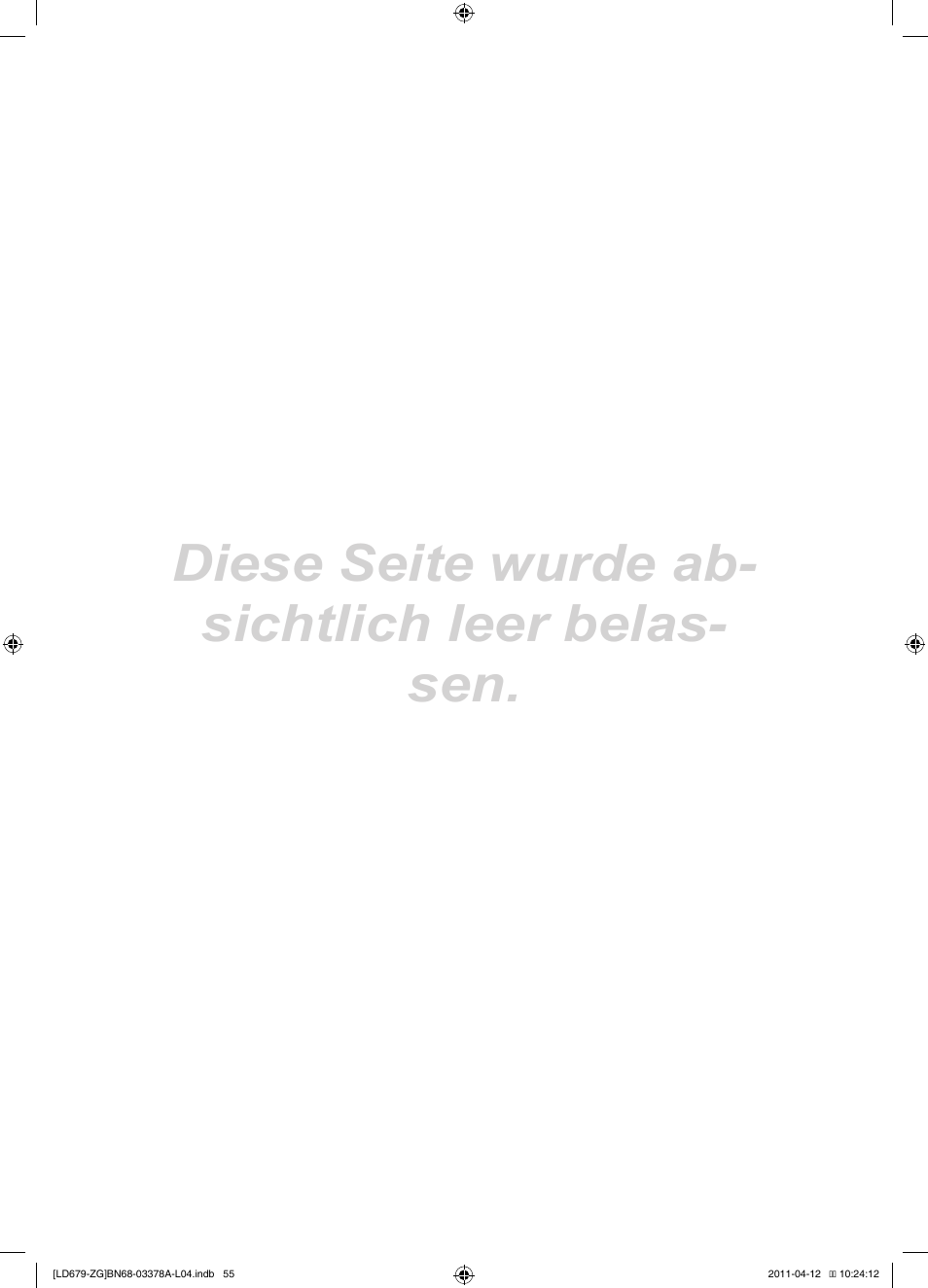 Diese seite wurde ab- sichtlich leer belas- sen | Samsung LE46D679M3S User Manual | Page 109 / 217