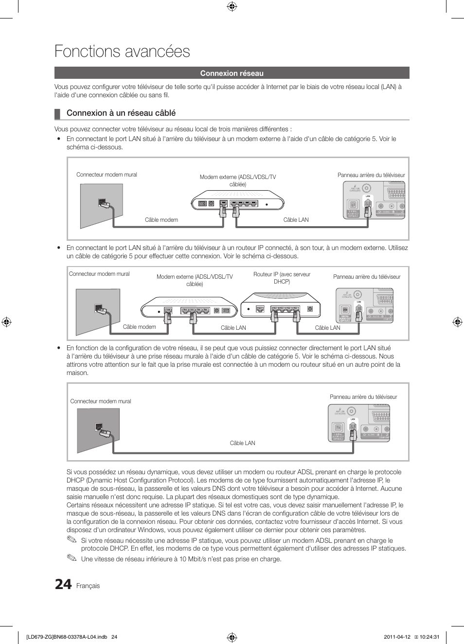 Fonctions avancées | Samsung LE46D679M3S User Manual | Page 132 / 217