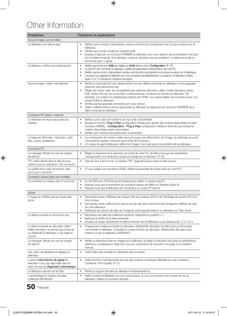 Other information | Samsung LE46D679M3S User Manual | Page 158 / 217
