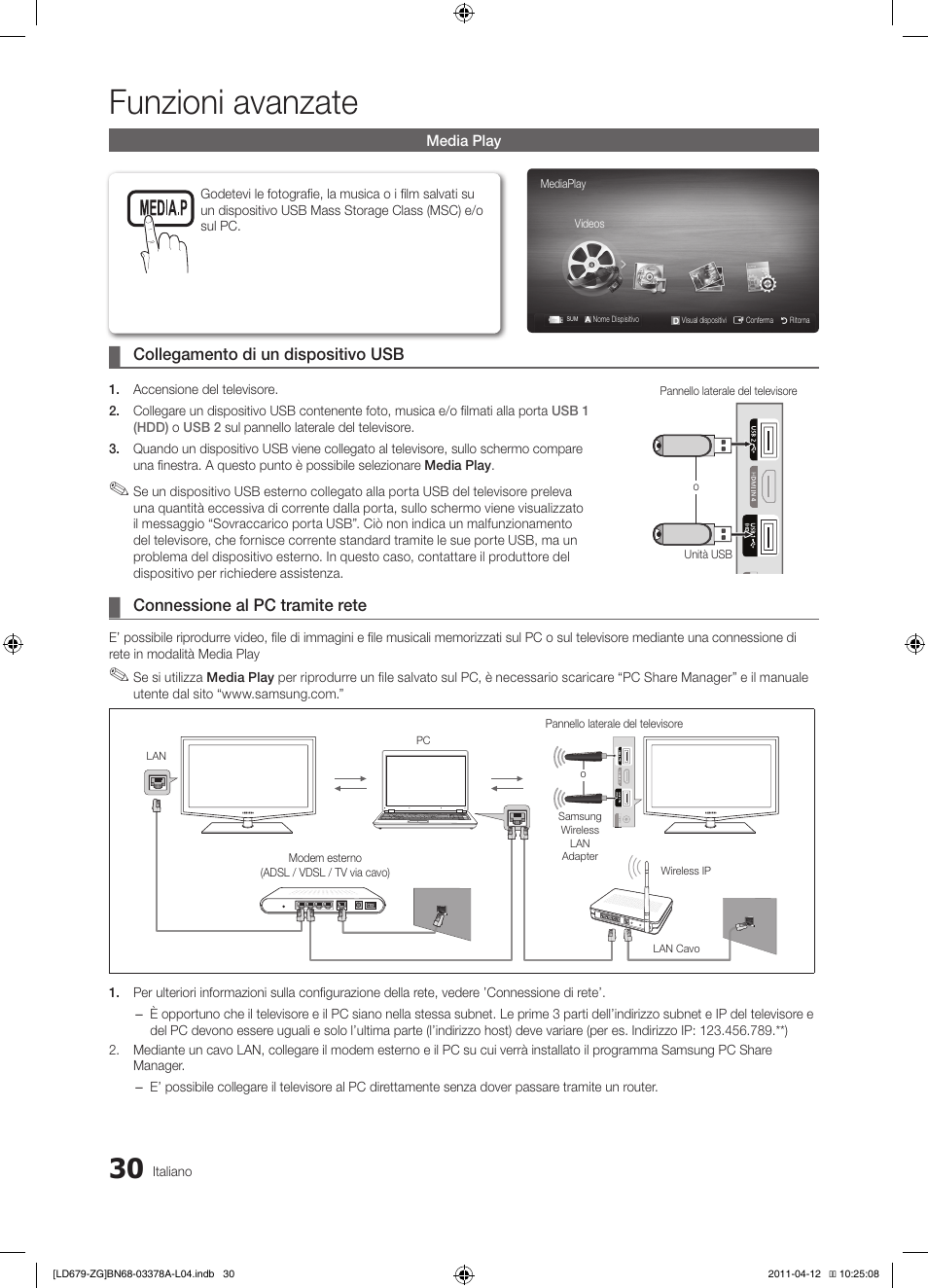 Funzioni avanzate | Samsung LE46D679M3S User Manual | Page 192 / 217