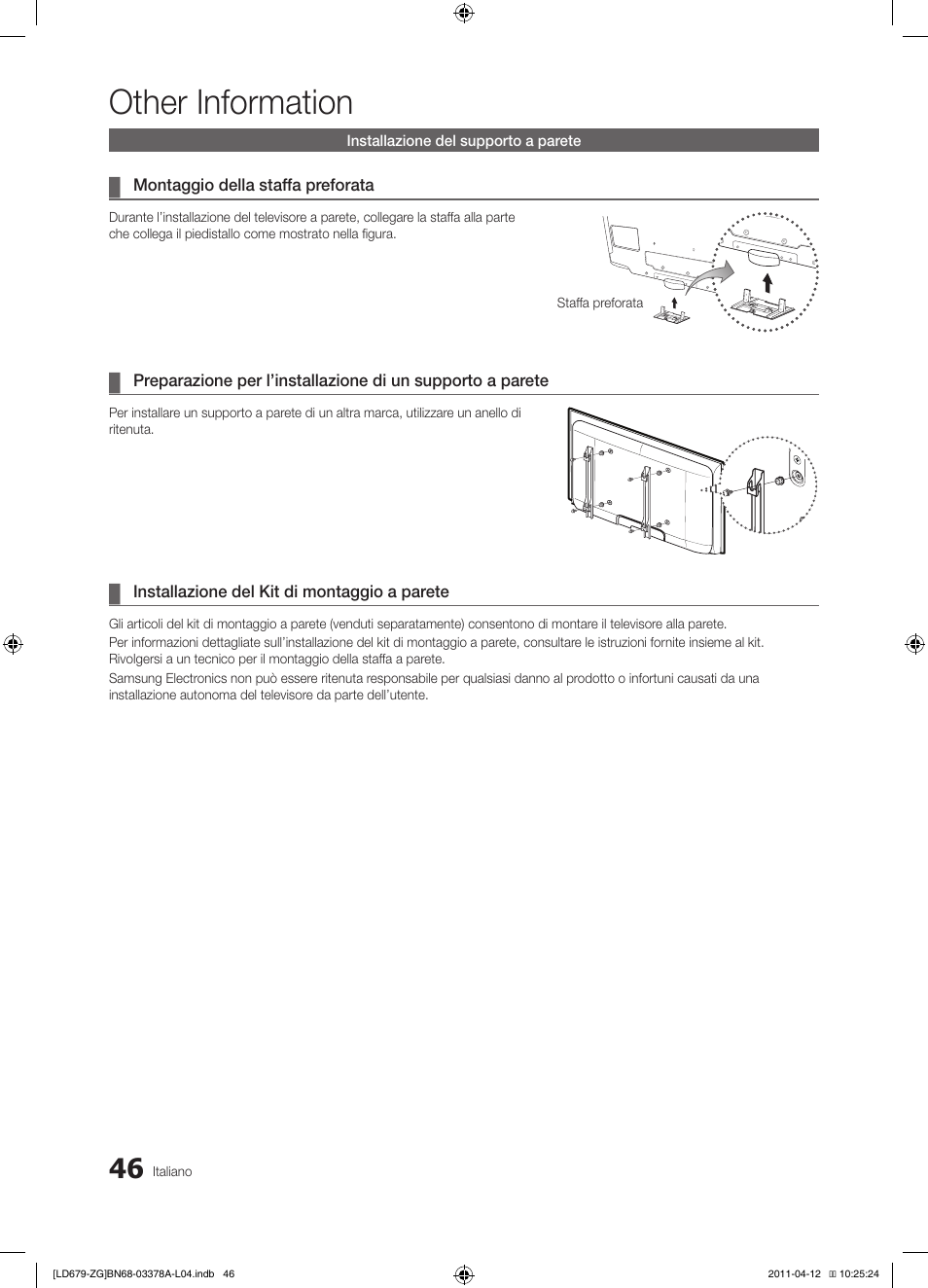 Other information | Samsung LE46D679M3S User Manual | Page 208 / 217