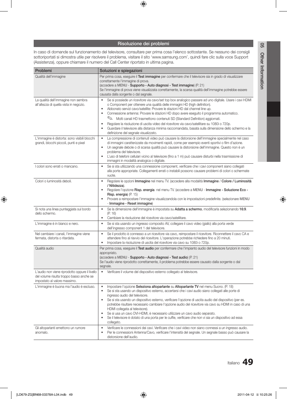 Samsung LE46D679M3S User Manual | Page 211 / 217