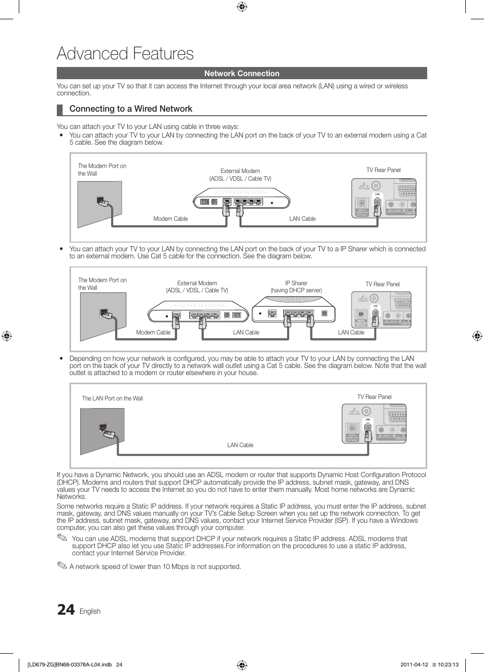 Advanced features | Samsung LE46D679M3S User Manual | Page 24 / 217