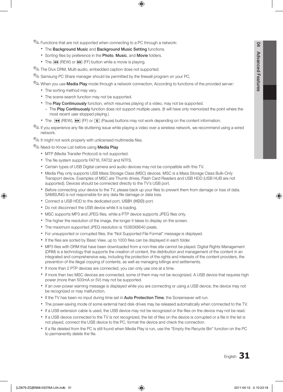 Samsung LE46D679M3S User Manual | Page 31 / 217