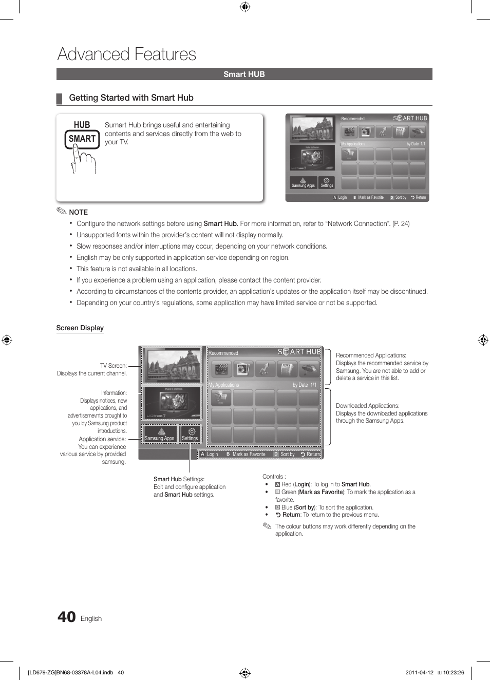 Advanced features | Samsung LE46D679M3S User Manual | Page 40 / 217