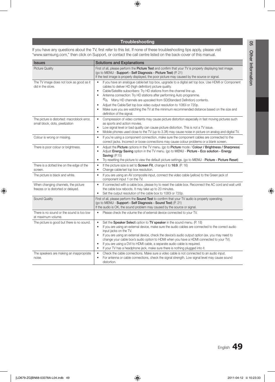 Samsung LE46D679M3S User Manual | Page 49 / 217