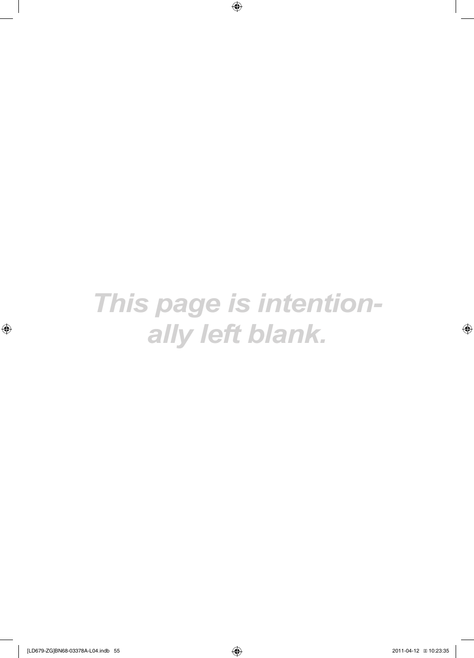 This page is intention- ally left blank | Samsung LE46D679M3S User Manual | Page 55 / 217