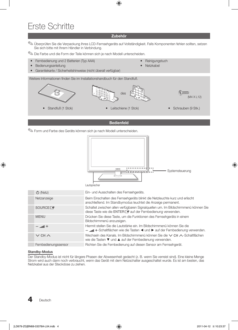 Erste schritte | Samsung LE46D679M3S User Manual | Page 58 / 217