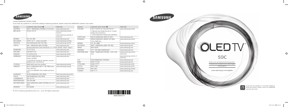 Samsung KE55S9CSL User Manual | 97 pages
