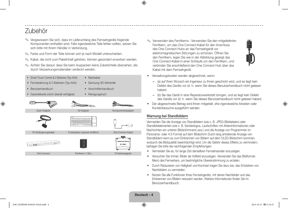 Zubehör | Samsung KE55S9CSL User Manual | Page 28 / 97