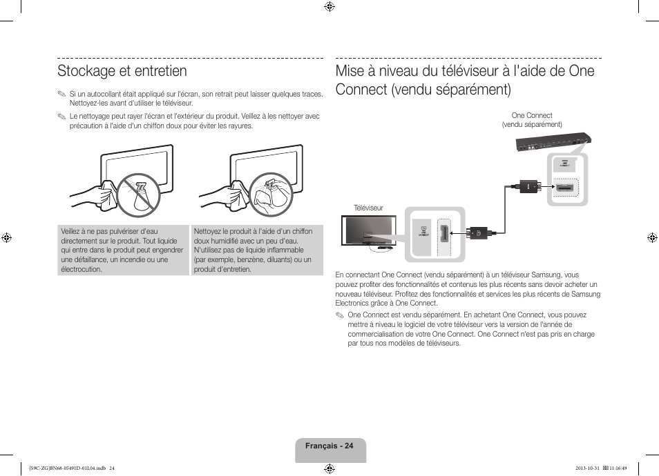 Stockage et entretien | Samsung KE55S9CSL User Manual | Page 72 / 97