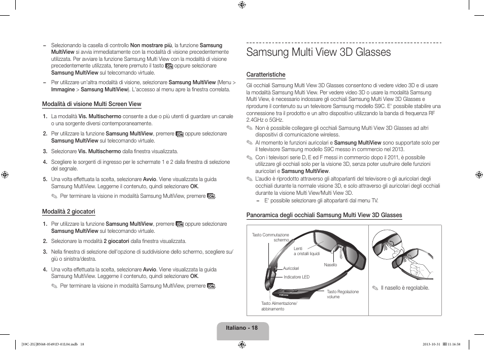 Samsung multi view 3d glasses | Samsung KE55S9CSL User Manual | Page 90 / 97