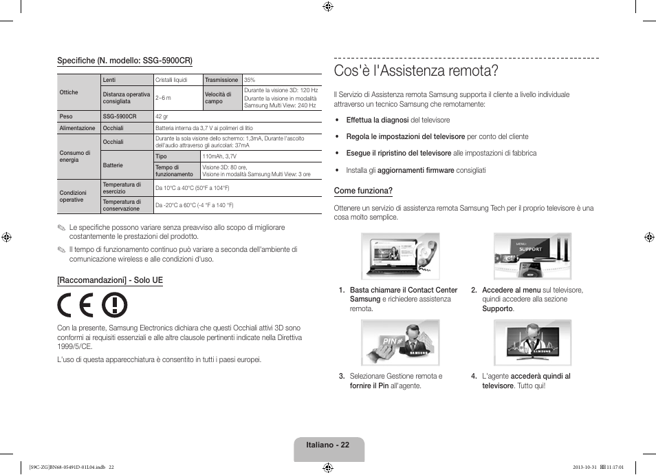 Cos'è l'assistenza remota | Samsung KE55S9CSL User Manual | Page 94 / 97