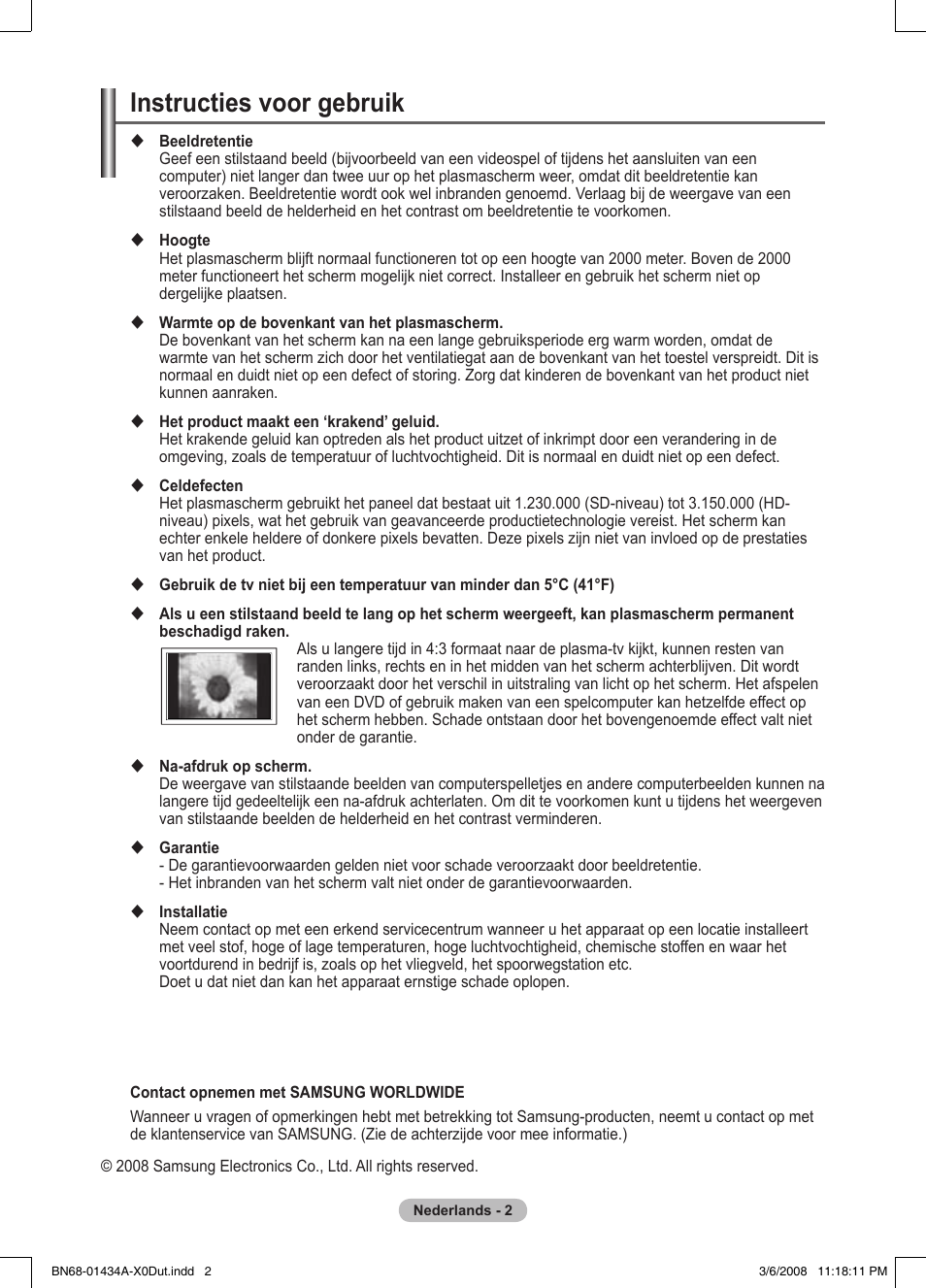 Instructies voor gebruik | Samsung PS50A551S3R User Manual | Page 153 / 601