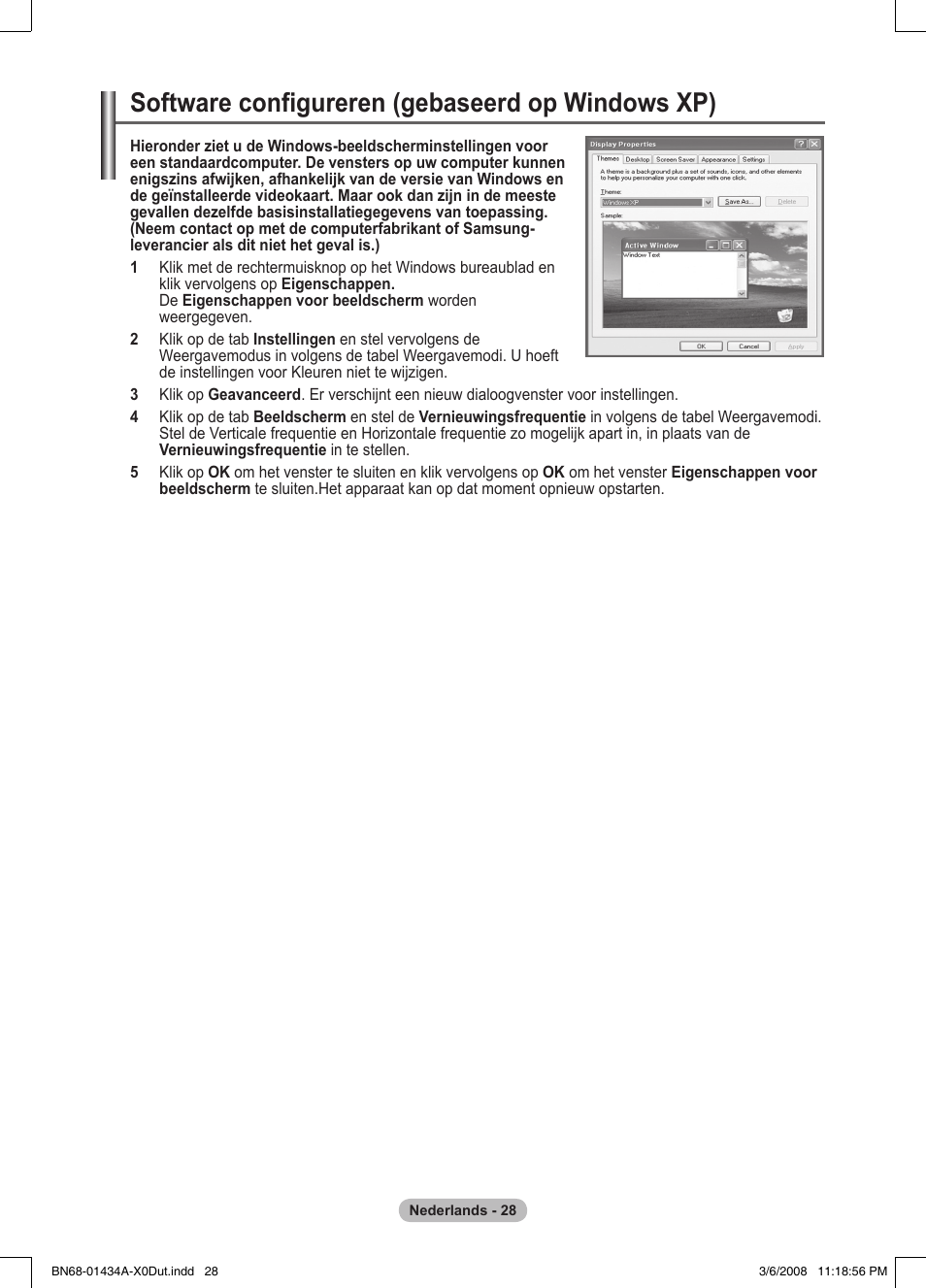 Software configureren (gebaseerd op windows xp) | Samsung PS50A551S3R User Manual | Page 179 / 601