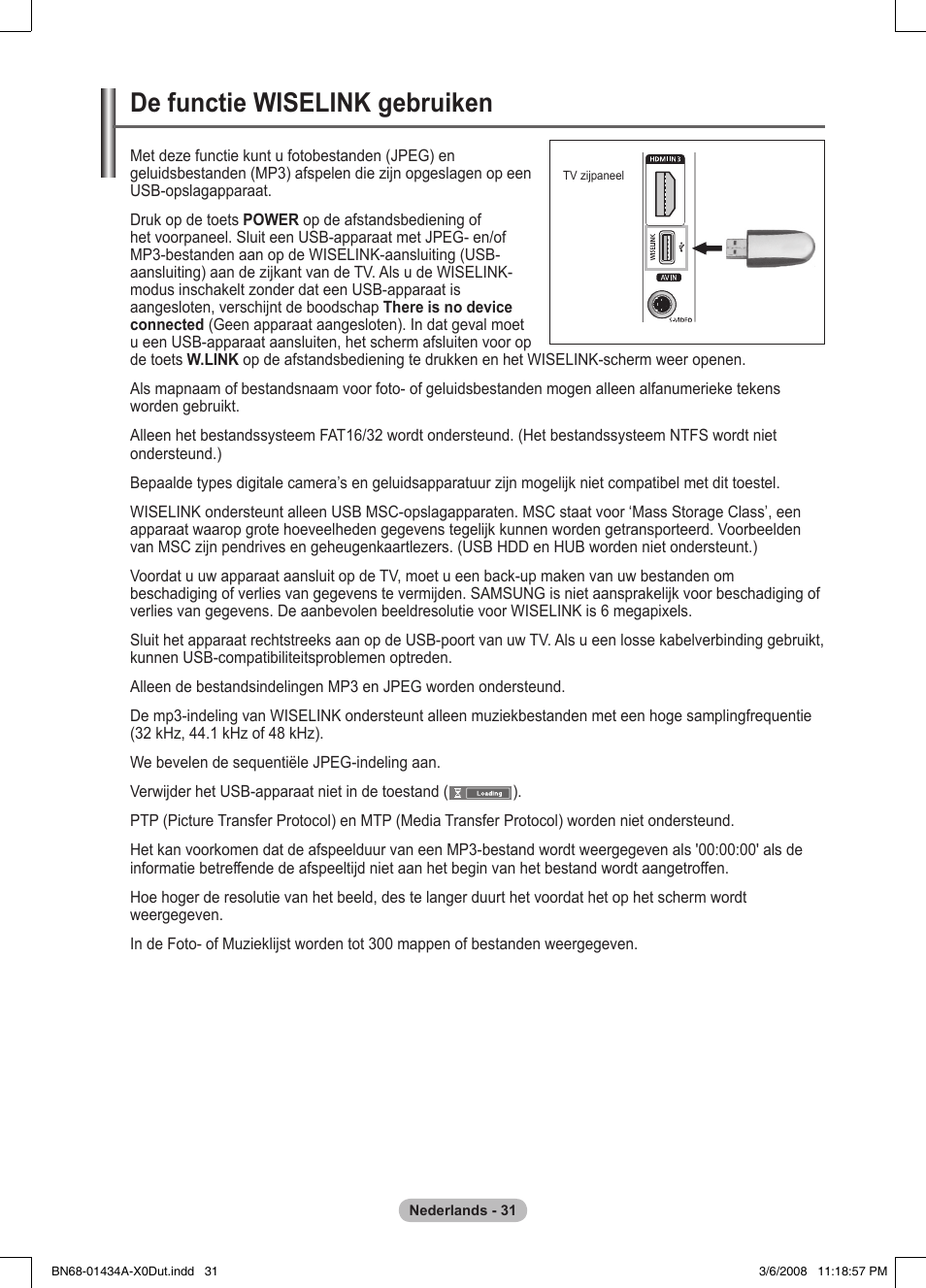 De functie wiselink gebruiken | Samsung PS50A551S3R User Manual | Page 182 / 601