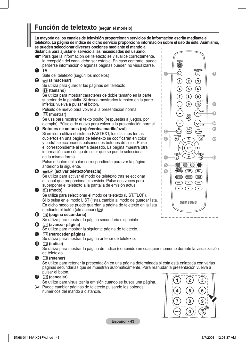 Función de teletexto | Samsung PS50A551S3R User Manual | Page 294 / 601