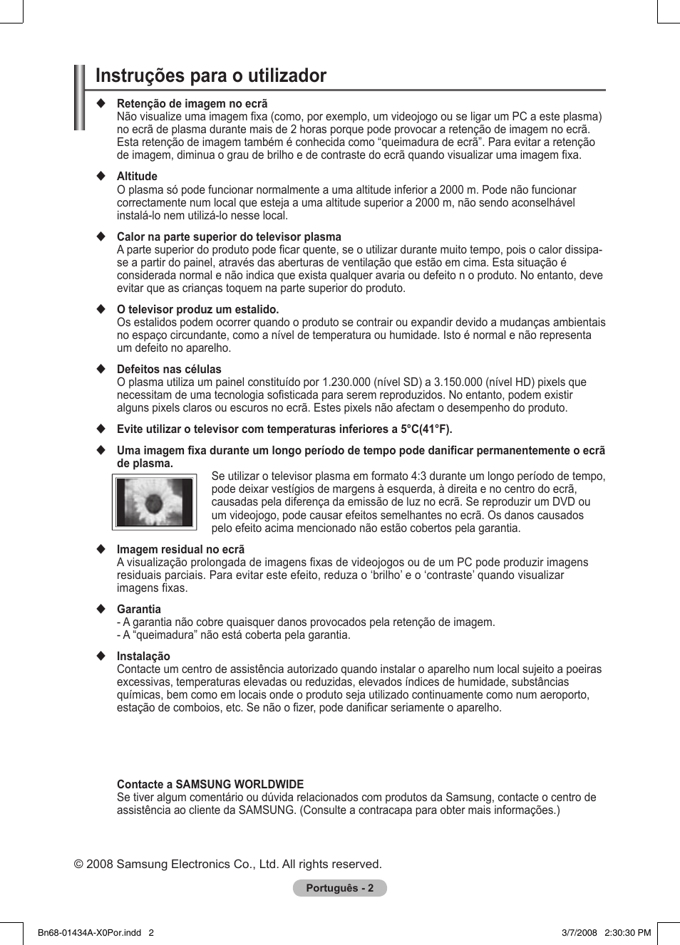 Instruções para o utilizador | Samsung PS50A551S3R User Manual | Page 303 / 601