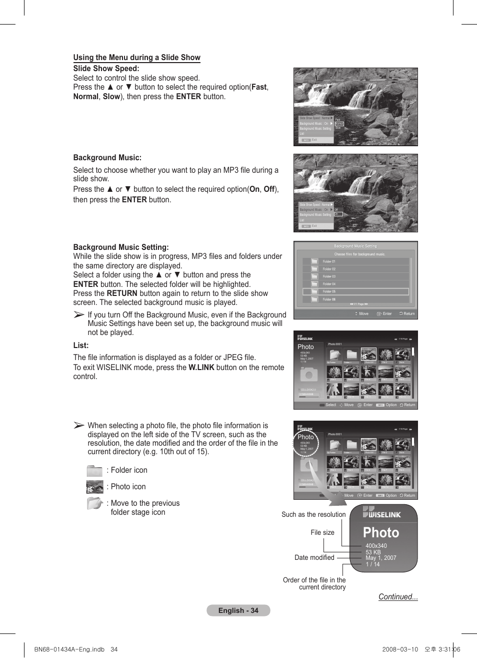 Photo, English - 4 | Samsung PS50A551S3R User Manual | Page 34 / 601