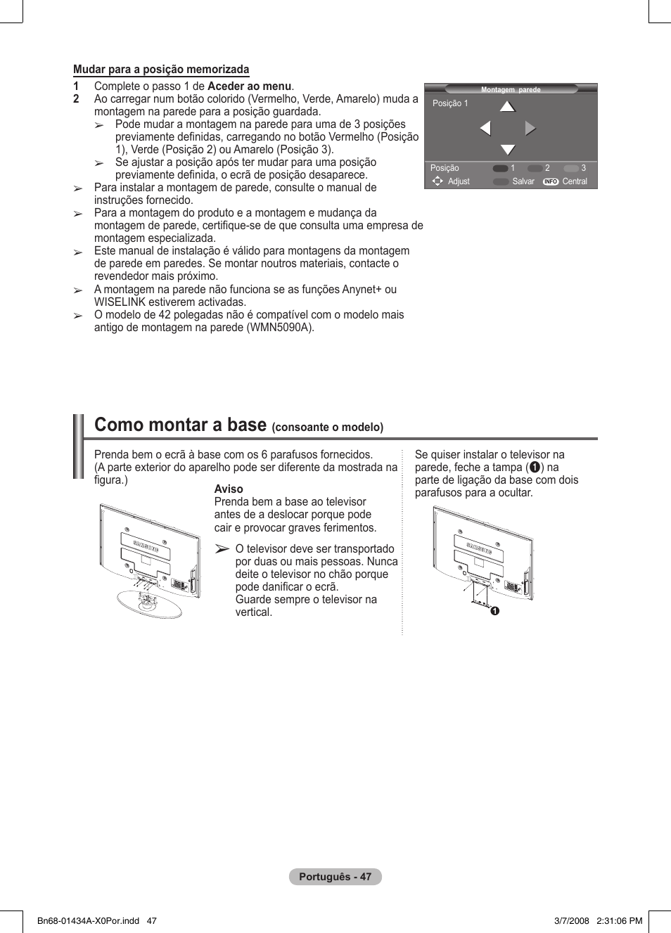 Como montar a base | Samsung PS50A551S3R User Manual | Page 348 / 601