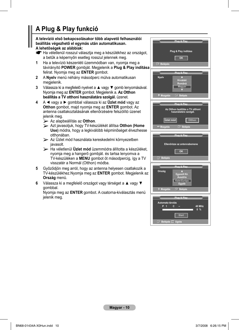 A plug & play funkció | Samsung PS50A551S3R User Manual | Page 361 / 601