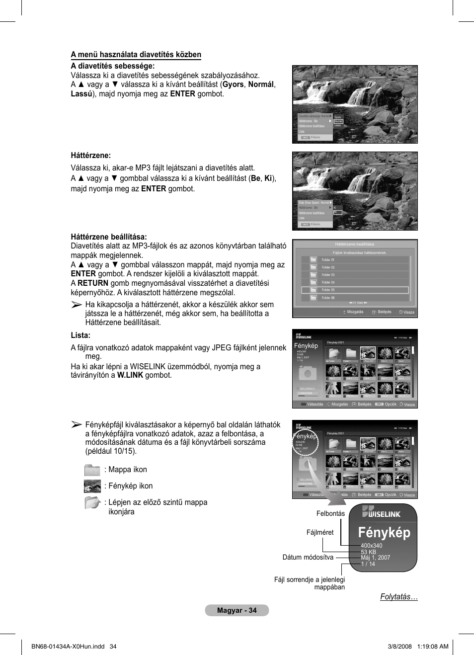 Fénykép, Magyar - 34 | Samsung PS50A551S3R User Manual | Page 385 / 601