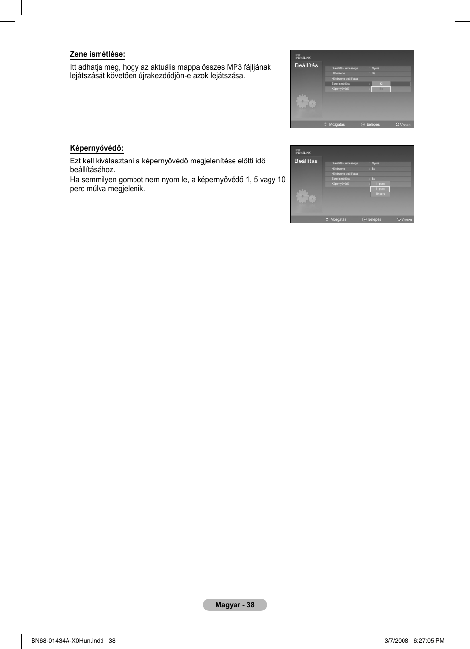 Magyar - 38 | Samsung PS50A551S3R User Manual | Page 389 / 601