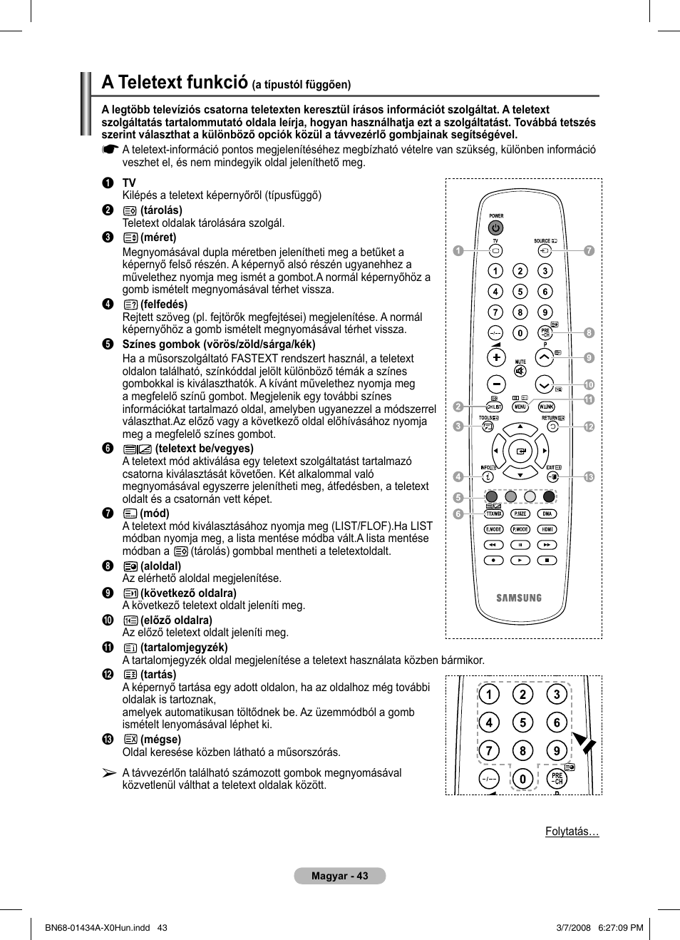 A teletext funkció | Samsung PS50A551S3R User Manual | Page 394 / 601