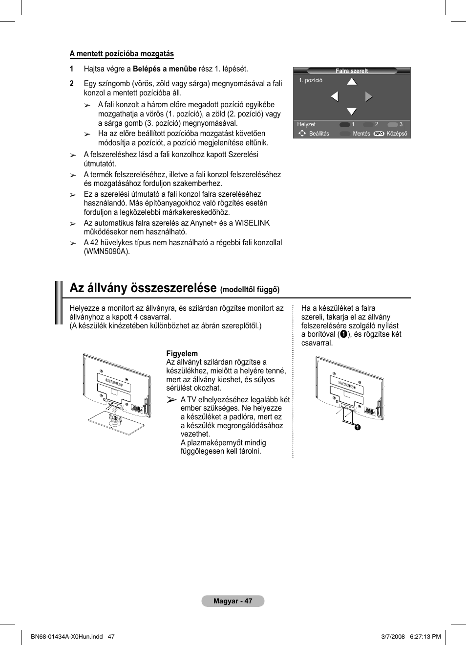 Az állvány összeszerelése | Samsung PS50A551S3R User Manual | Page 398 / 601