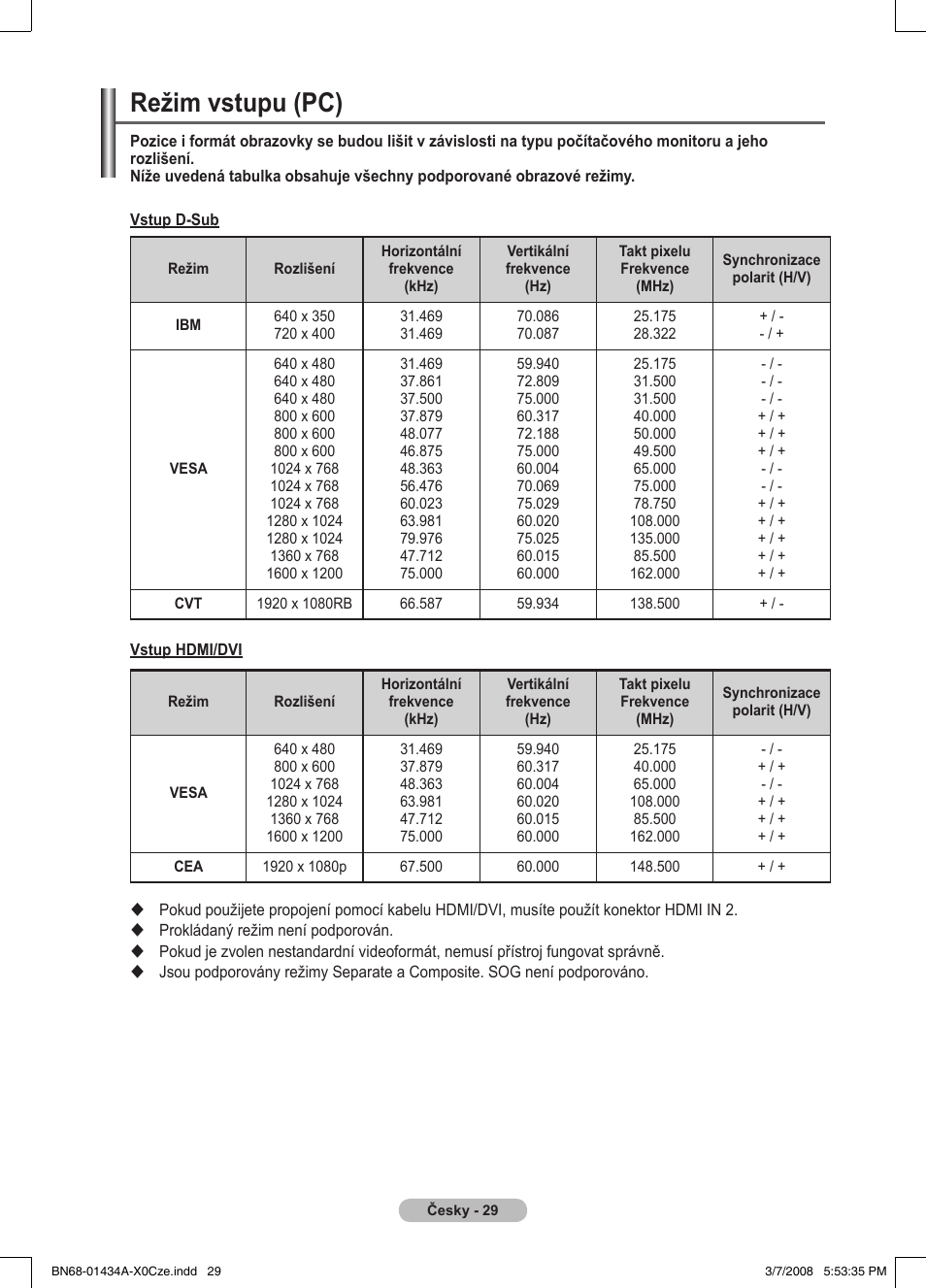 Režim vstupu (pc) | Samsung PS50A551S3R User Manual | Page 480 / 601