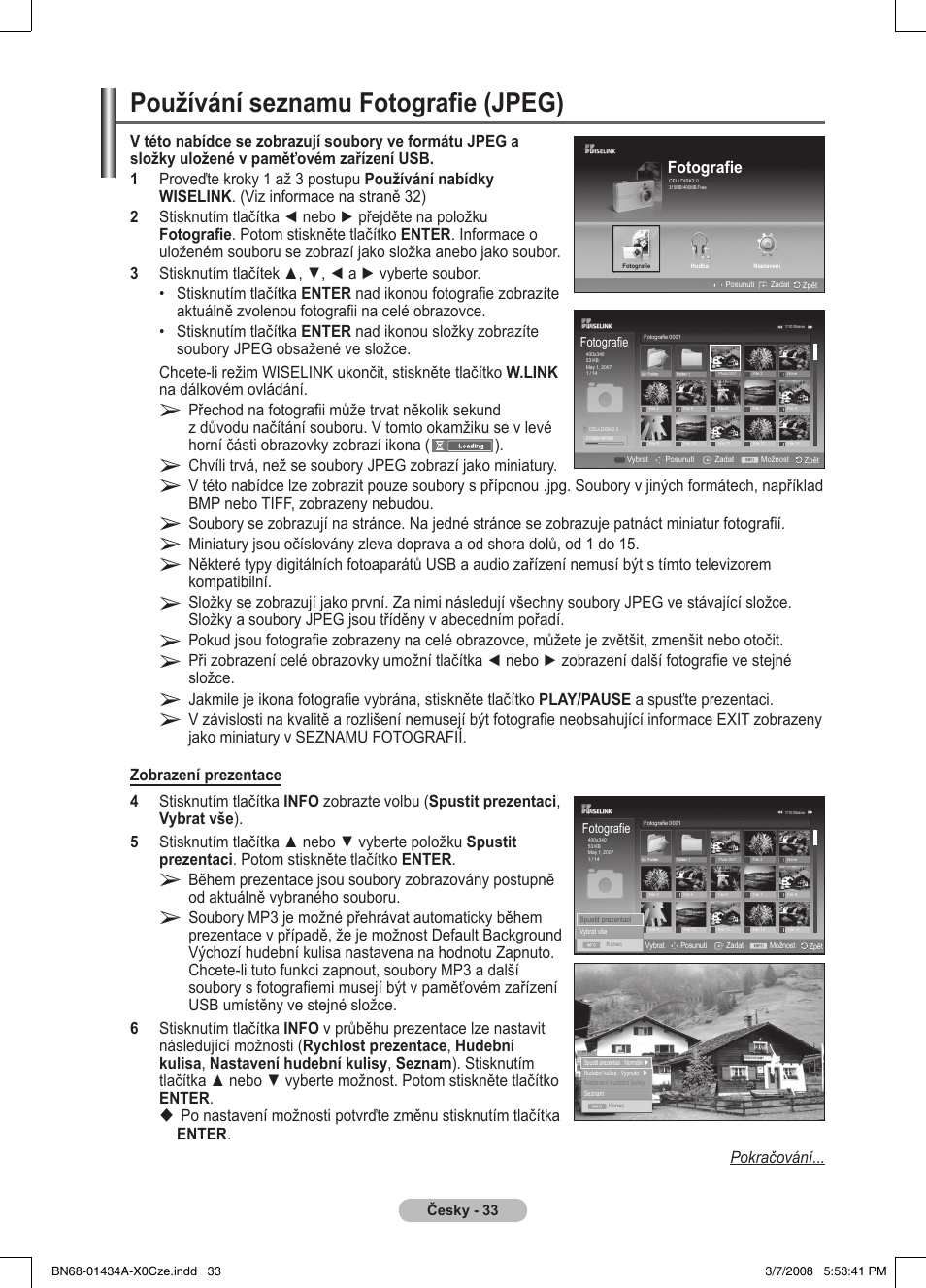 Používání seznamu fotografie (jpeg) | Samsung PS50A551S3R User Manual | Page 484 / 601